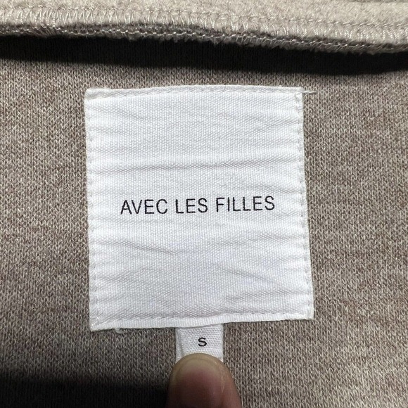 NWOT Avec Les Fille Shirt Jacket Small Button Down Shacket Melange Oatmeal Beige - Picture 3 of 9